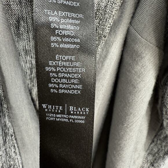 WHBM Drape-back Tunic Size Medium Gray Metallic Slinky Knit Long Sleeves - Picture 9 of 12